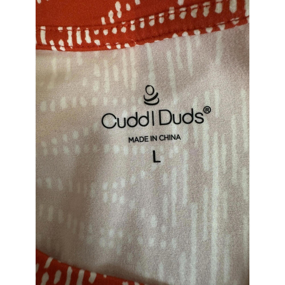 Cuddl Duds Womens L Flexwear Short Sleeve Maxi Dress Orange Palm Stretch - Picture 6 of 6